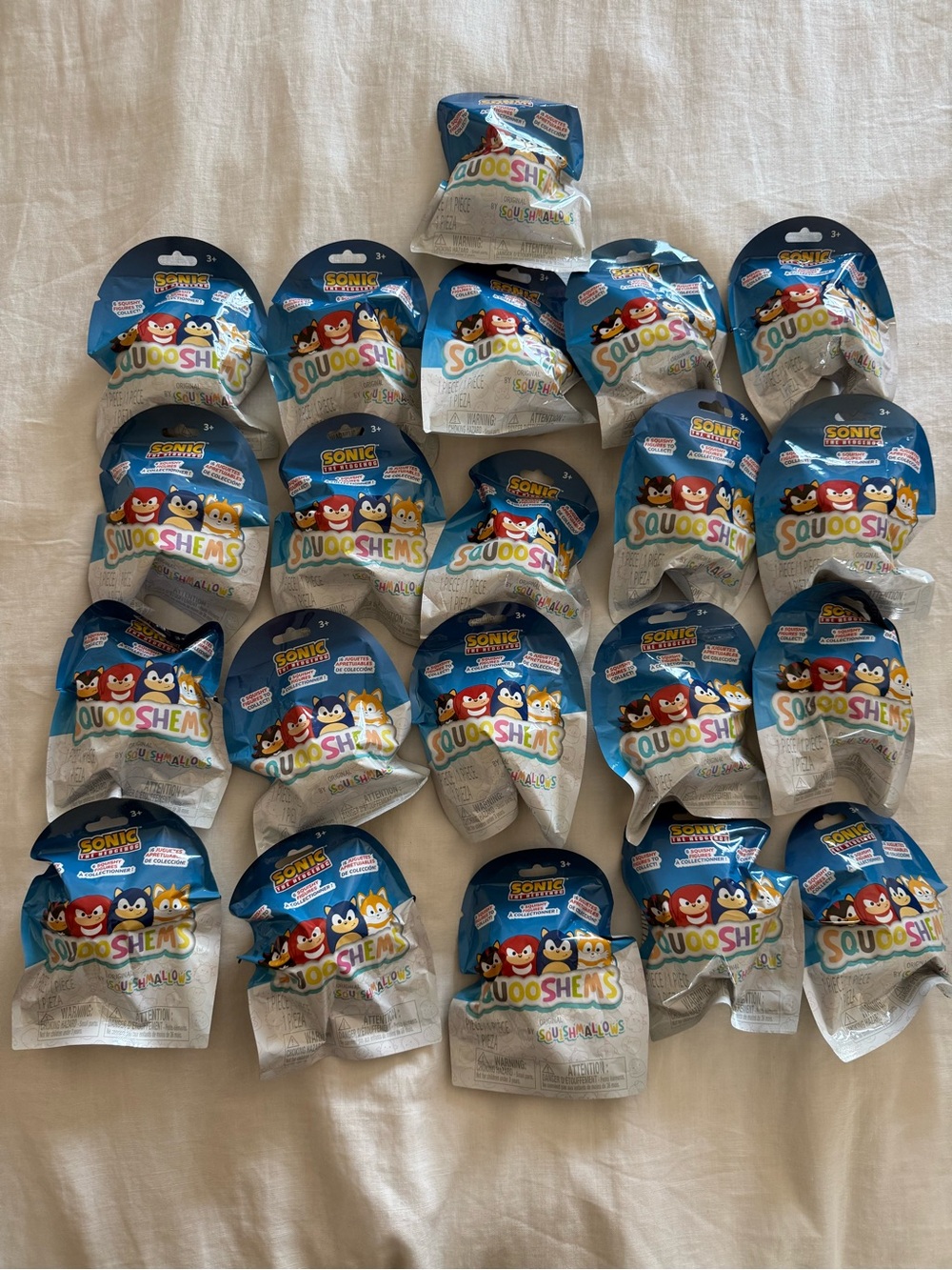 21 Squooshems Sonic the Hedgehog Sonic Tails Knuckles Shadow Surprise Blind Pack
